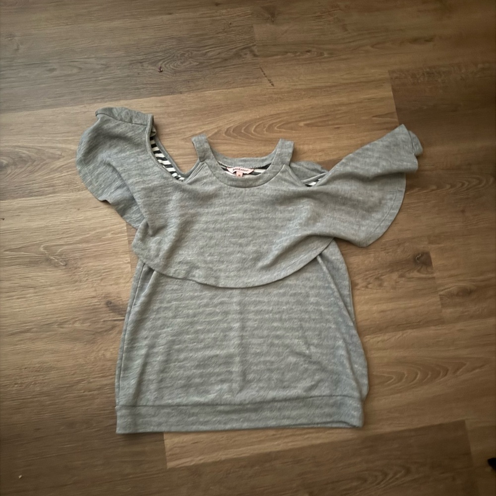 Juicy Couture Gray Ruffle Sleeve Blouse